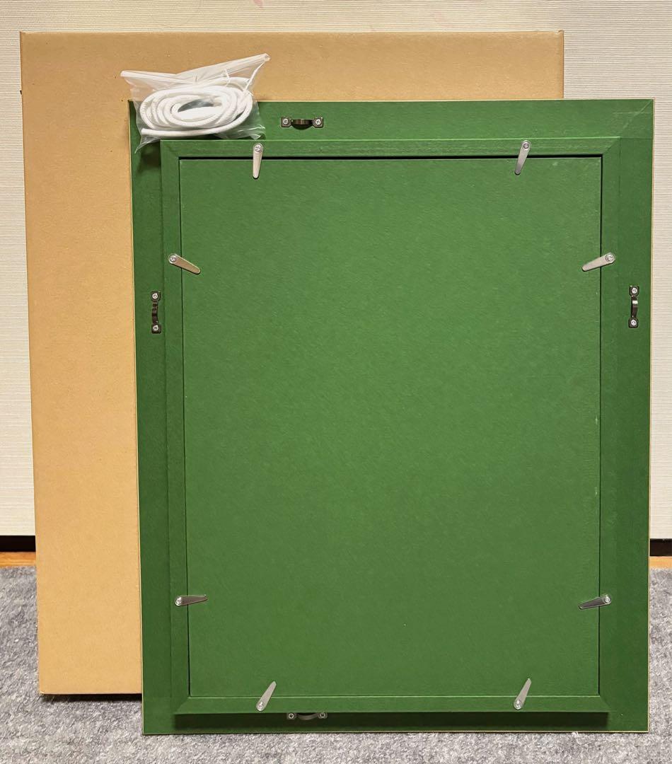 【F4号】手描き油彩　水森亜土　額縁　未使用額　サイン　絵画　かわいい　人気作品