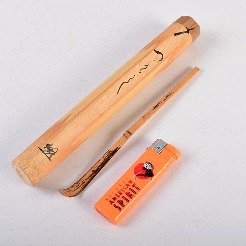 茶道具　影林宗篤作　茶杓　銘つくし　前大徳　佐藤朴堂書付　共筒共箱　C　8914