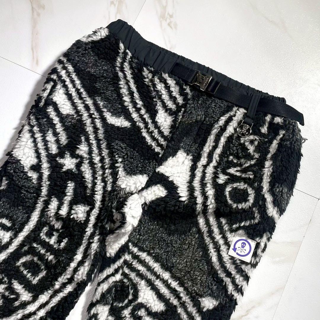 MARK&LONA ボアパンツ 黒×白 総柄 スカル メンズ 44 ゴルフウェア