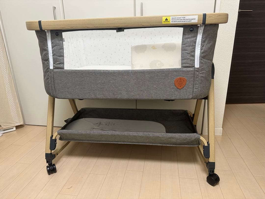 HZDMJ 添い寝ベビーベッド キャスター付き