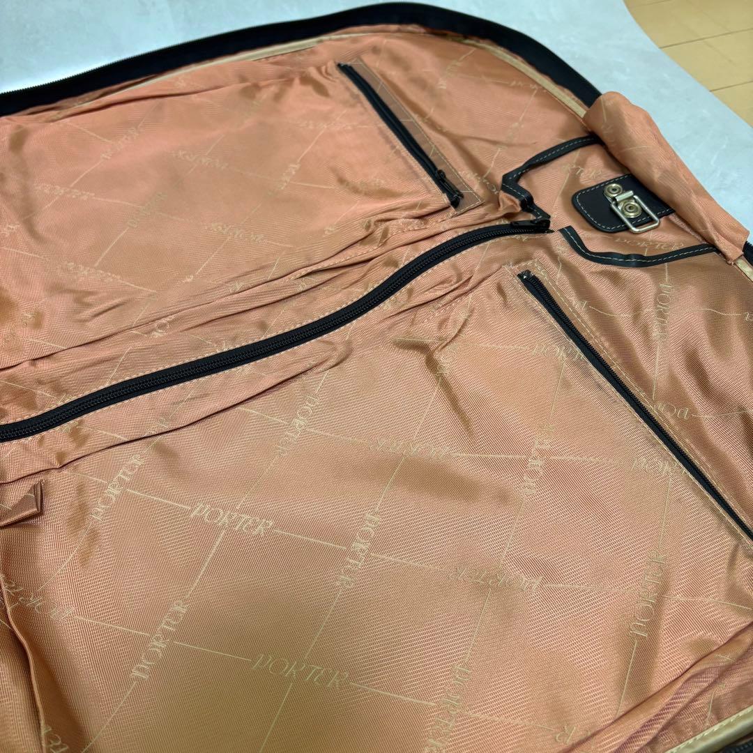 ポーター オールレザー ガーメントバッグ ビジネス 吉田カバン　ブラック