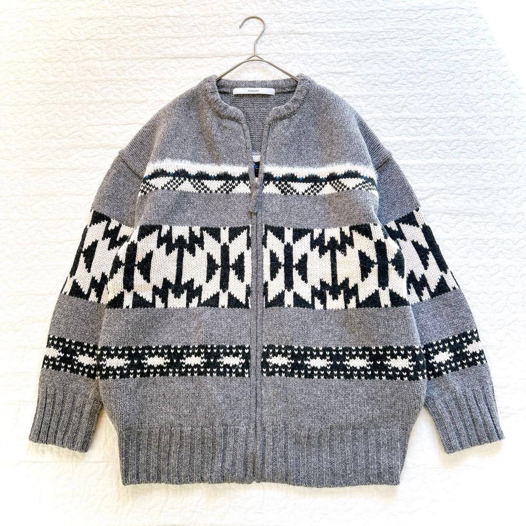 美品✨ フレームワーク ジャガードZIPカーディガン グレー カウチン オルテガ