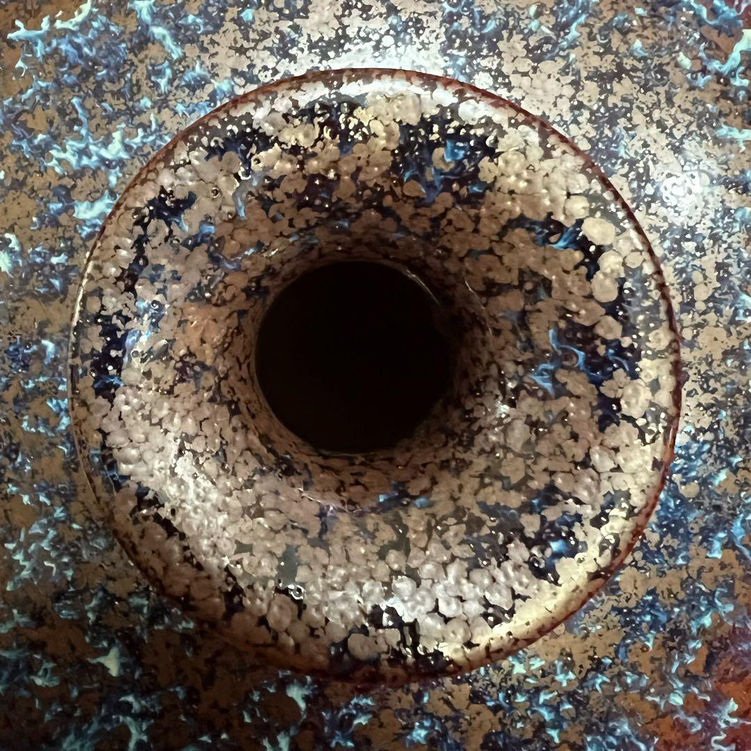 台灣 漢聲窯 林三江 丁丑年作 飾壺 花器 花入 陶器 台座付き