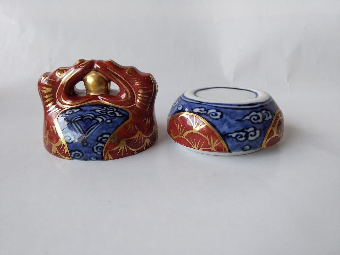 平安 高野昭阿弥 作 宝襴手 木魚香合 茶道具 懐石道具 香合 共箱 新品 です