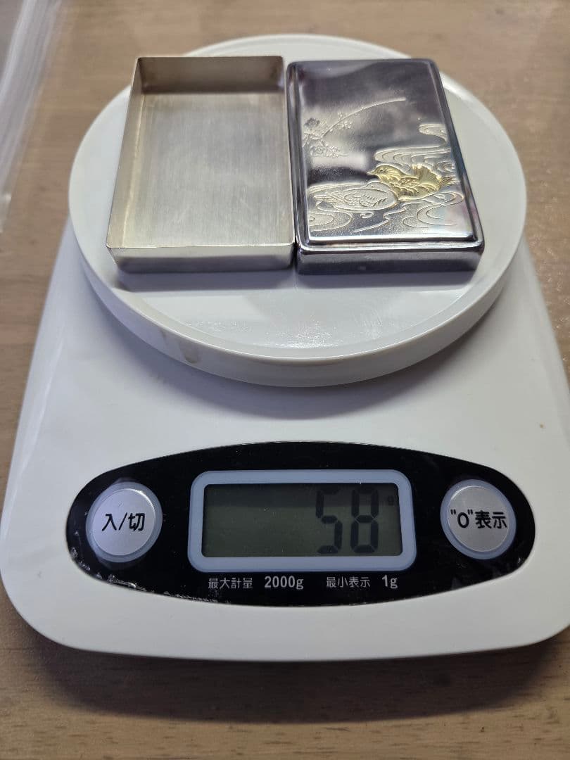 ミキモト　純銀製おしどり彫刻ケース　MIKIMOTO