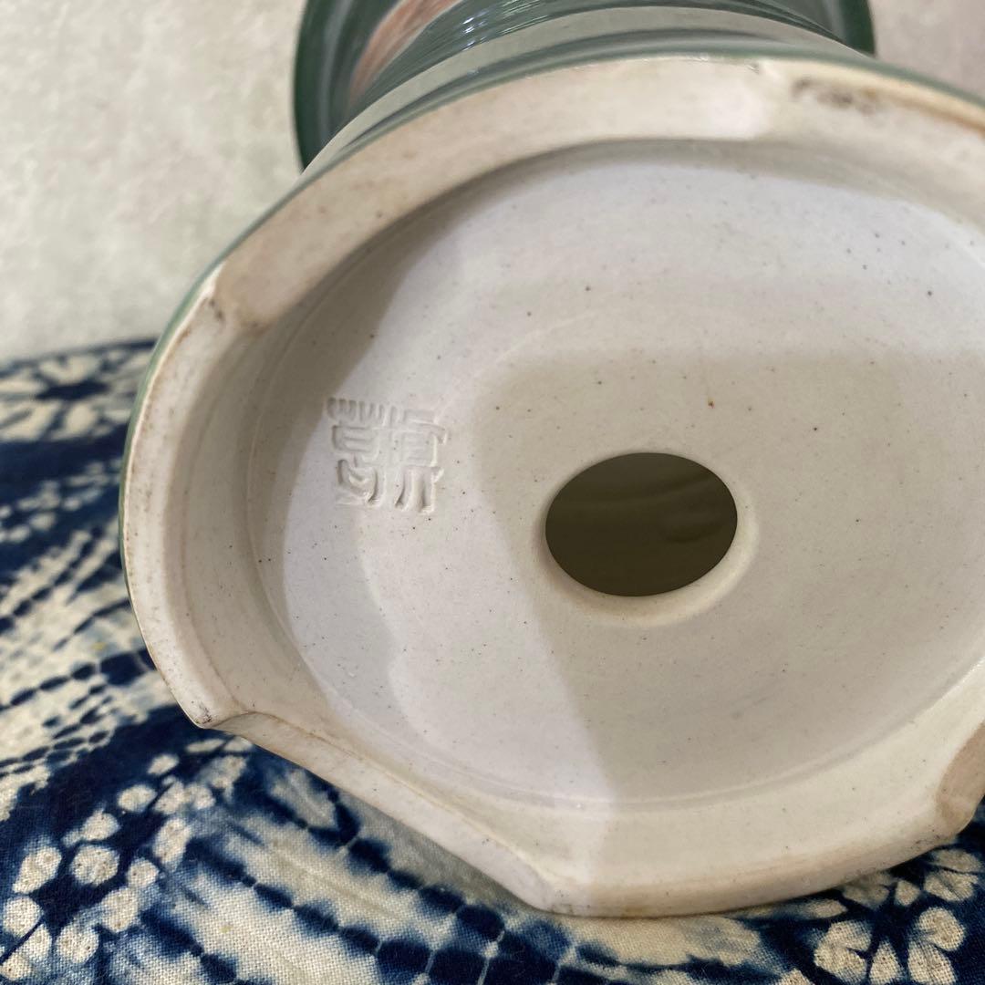 真葛香山　赤絵龍　蘭鉢　植木鉢　盆栽