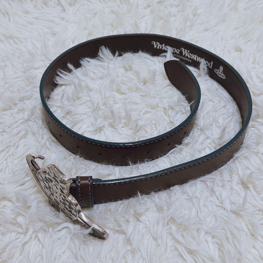 未使用級 ヴィヴィアンウエストウッド オーブ ハートモチーフ レザーベルト