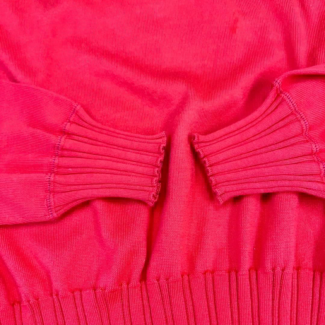 ロロピアーナ　コットン　Vネック　ニット　サイズ48　朱色　新品 ハイゲージ