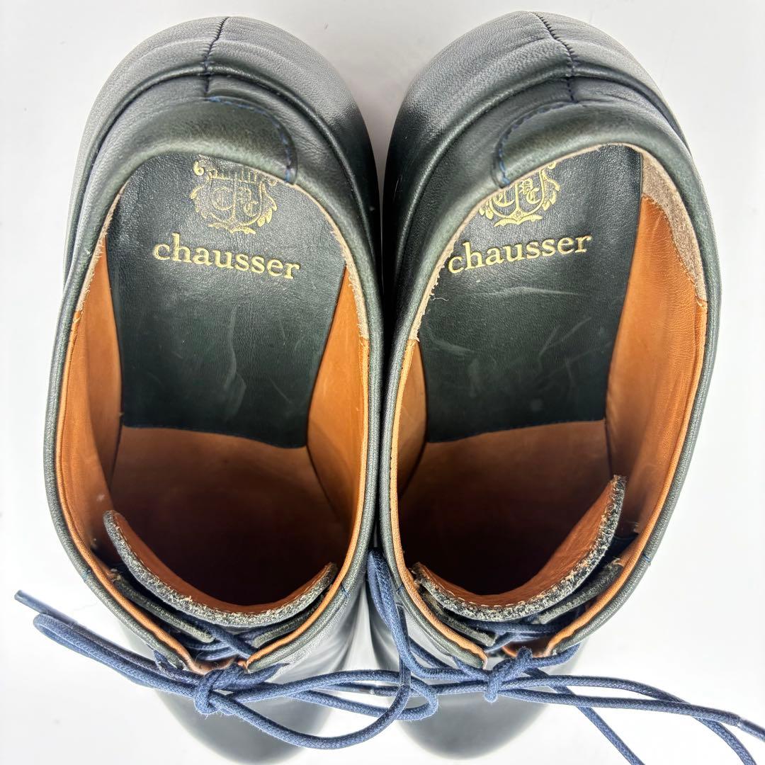 美品✨ショセ レザー レースアップ パンプス モスグリーン 23cm