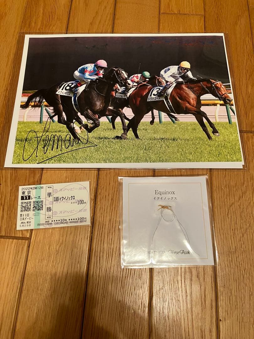イクイノックス　鬣　たてがみ　2022 日本ダービー　C・ルメール騎手直筆サイン
