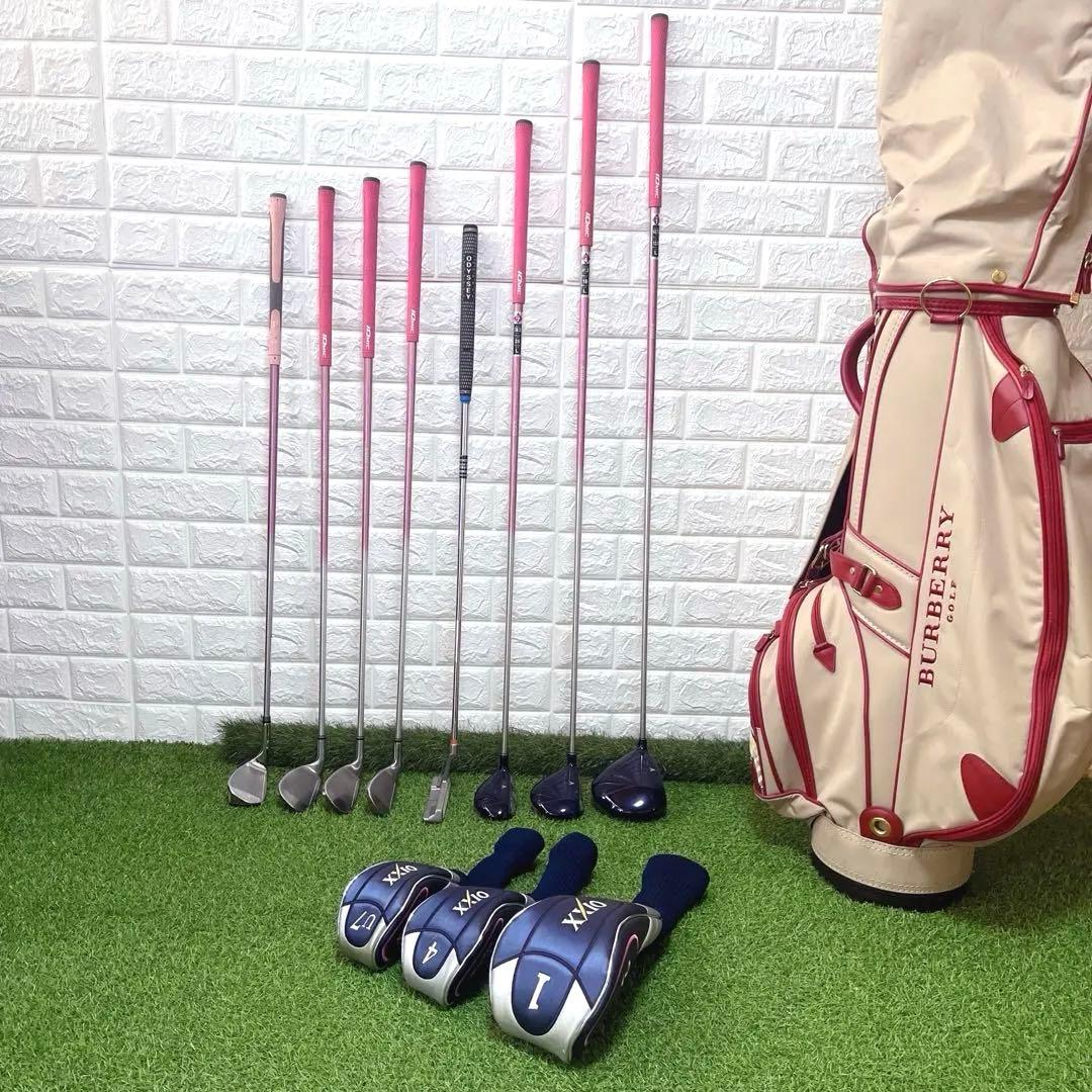 XXIO ODYSSEY バーバリーゴルフ他 レディースゴルフクラブ8本セット