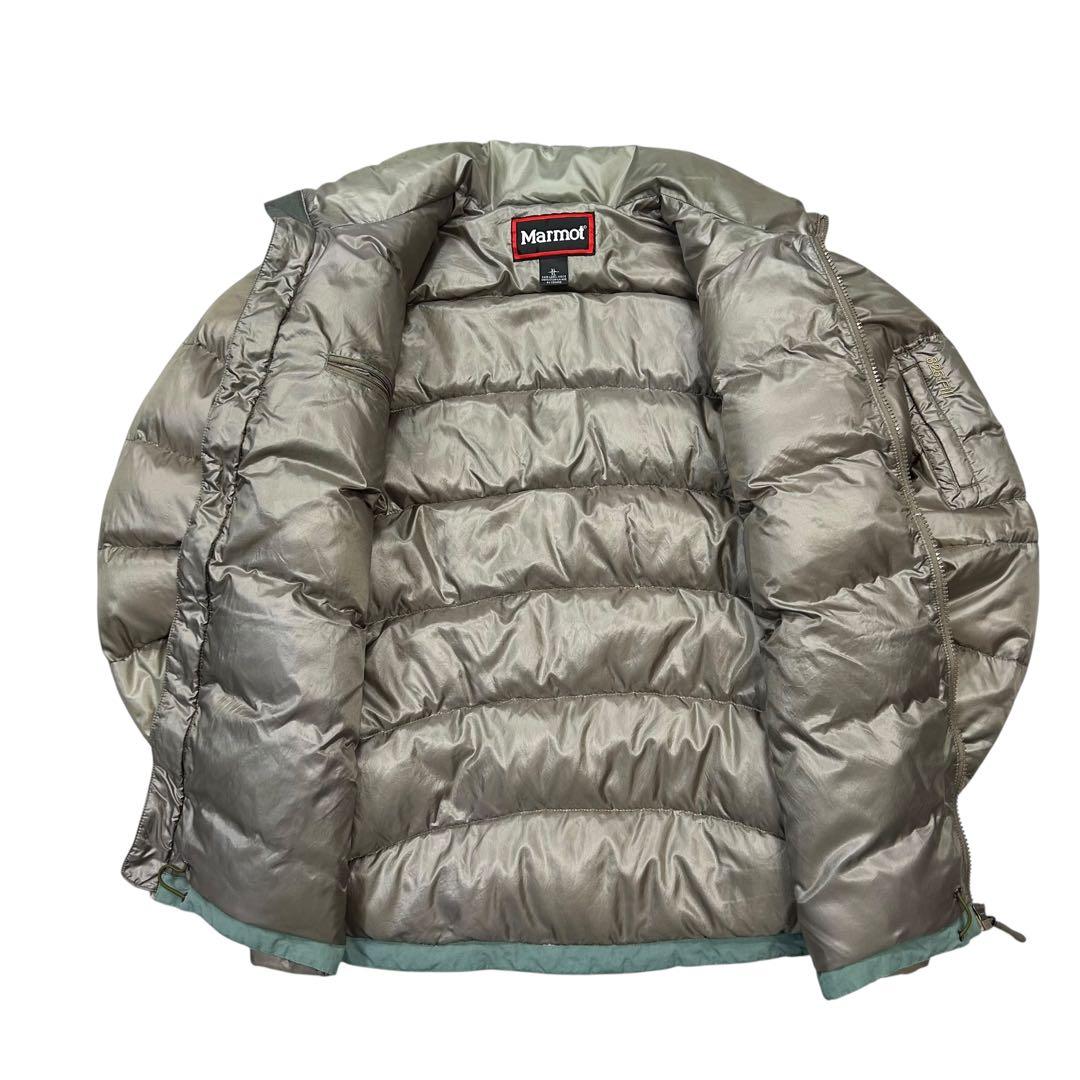 00's Marmot ダウンジャケット ドローコード付き メンズXLベージュ系