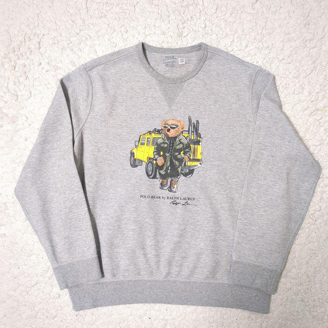 美品 ポロベアー ダブルニット スウエットシャツグレー XL ジープ