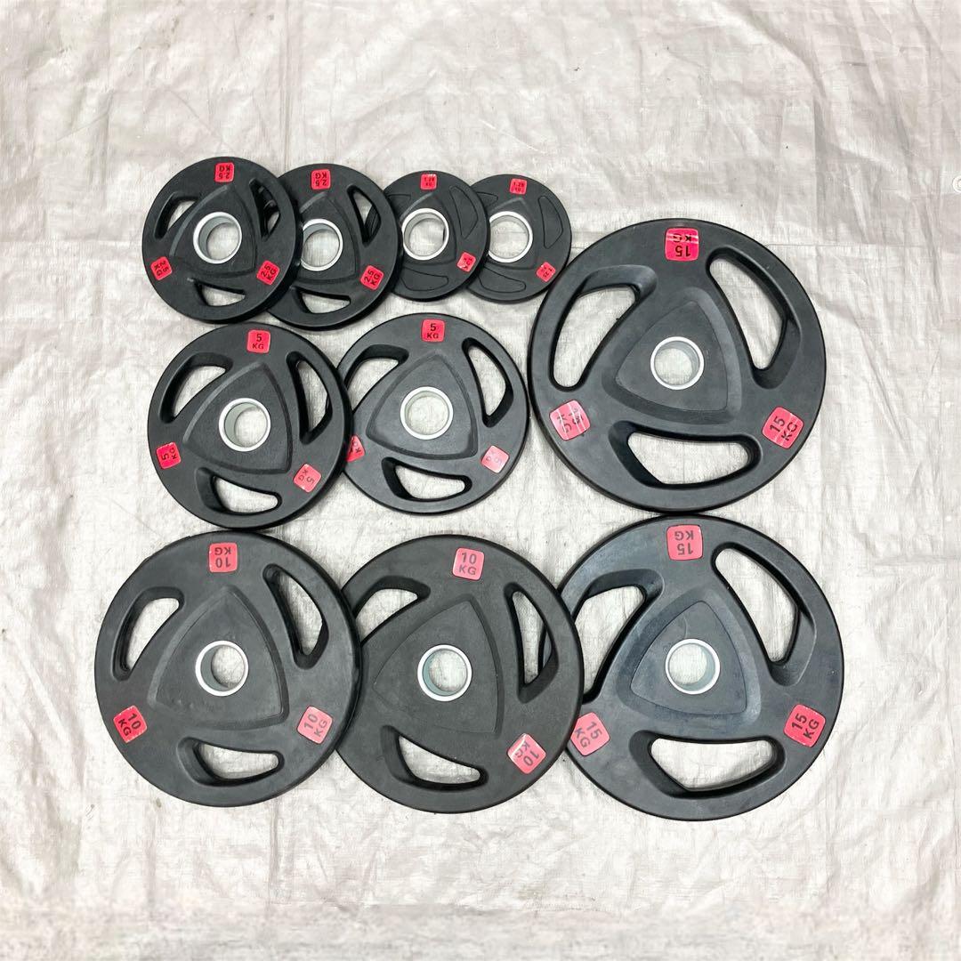 ■ウエイトプレート 67.5kgセット 10枚 バーベルプレート ラバーコート