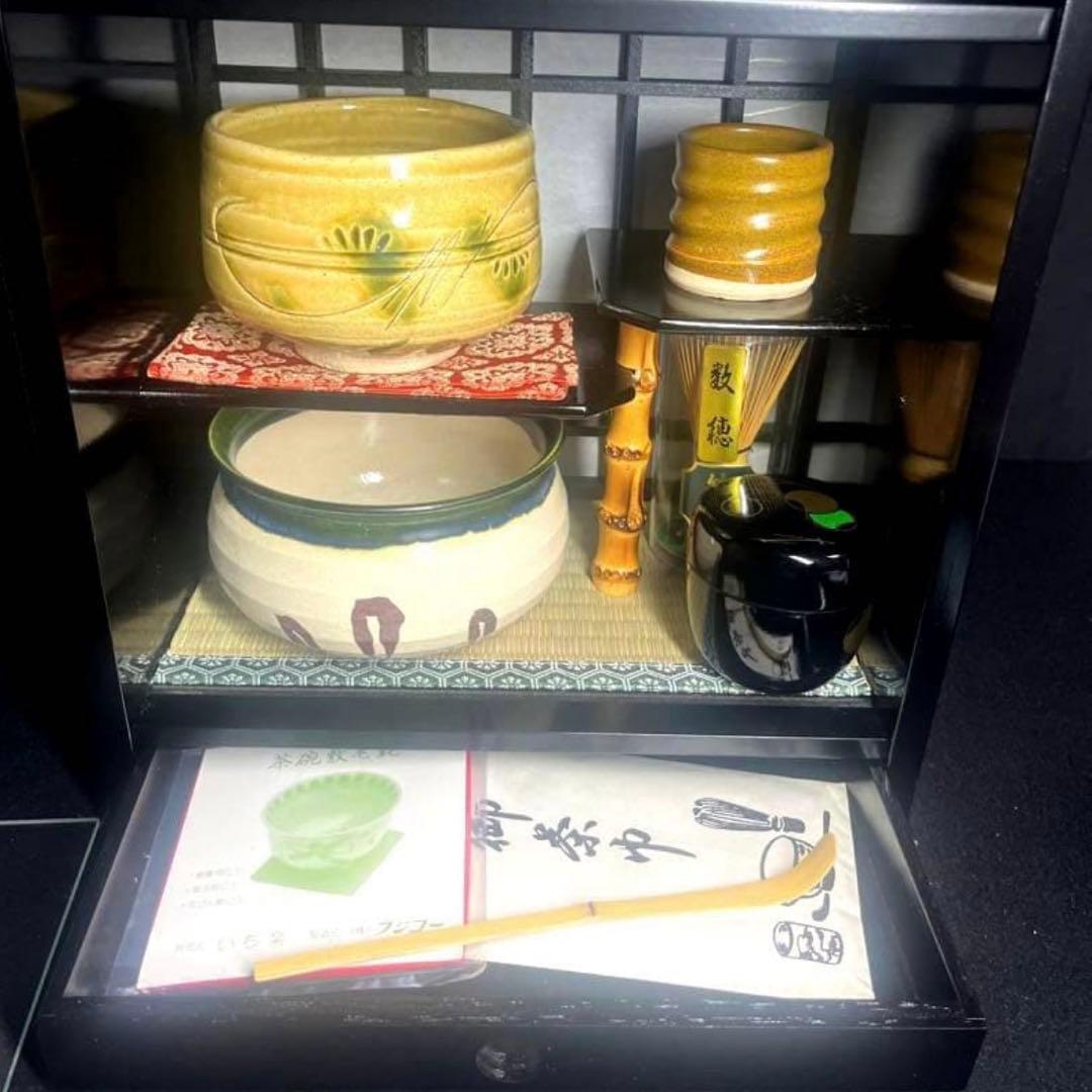 未使用品　茶箱セット 茶箱 茶道具 茶碗 棗 建水 香合 茶筅 茶杓