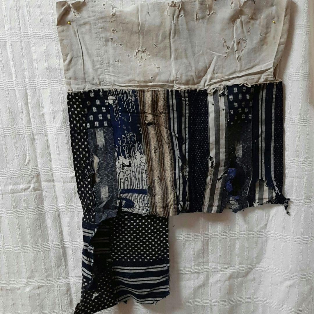 襤褸　巾着　藍木綿