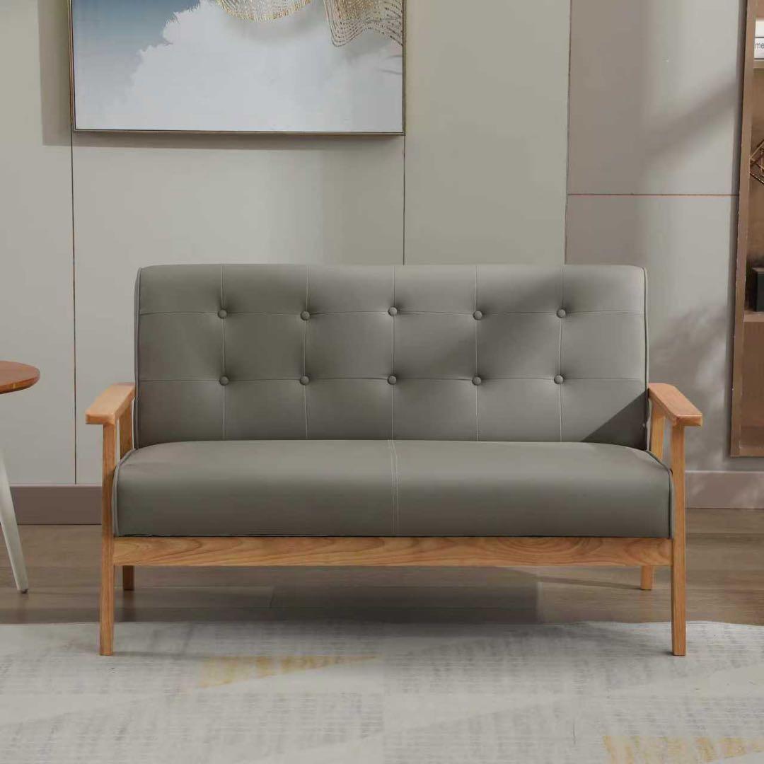 【新品】2人掛けソファ ダークブラウンPVCレザー 高級感