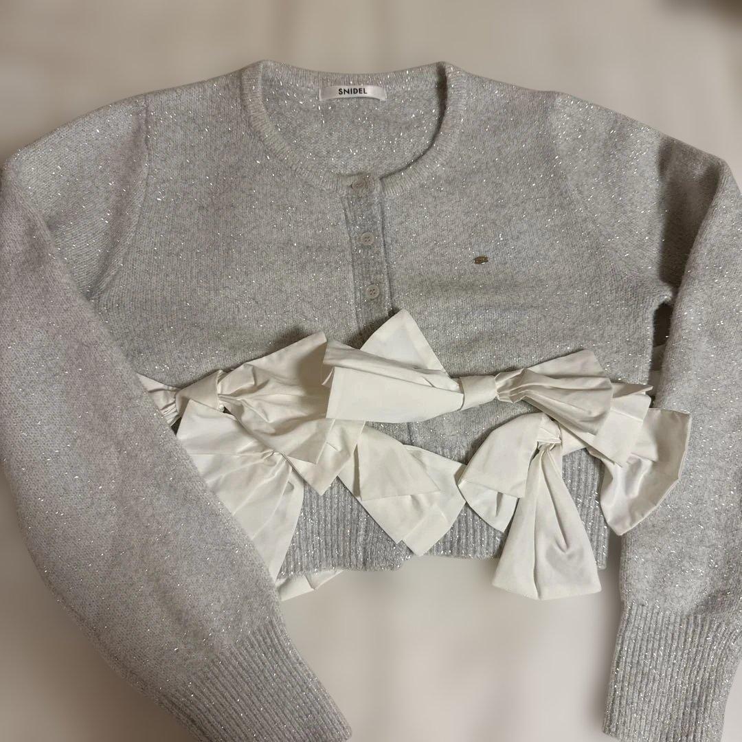 snidel リボンモチーフカーディガン