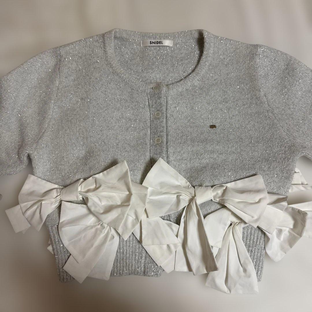 snidel リボンモチーフカーディガン