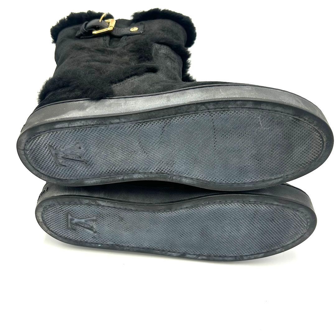 LOUIS VUITTON ルイヴィトン ムートンブーツ スエード ベルト LV