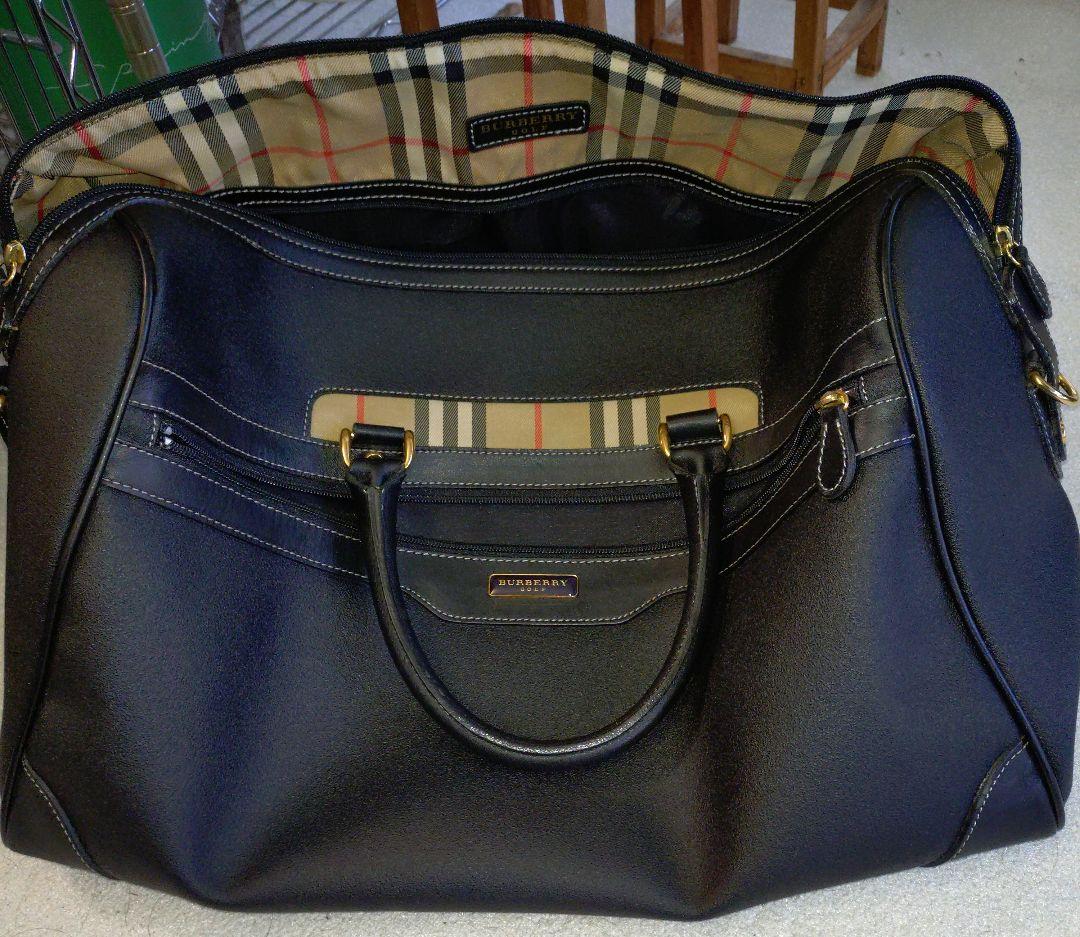 難あり　BURBERRY GOLF（バーバリーゴルフ）ボストンバッグ ブラック