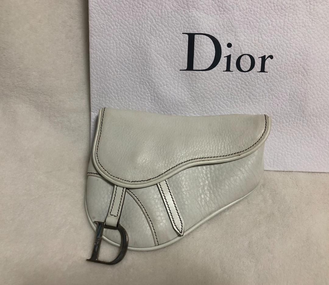貴重 正規品 DIOR ディオール ウェストポーチ ハンドバッグ ホワイトレザー