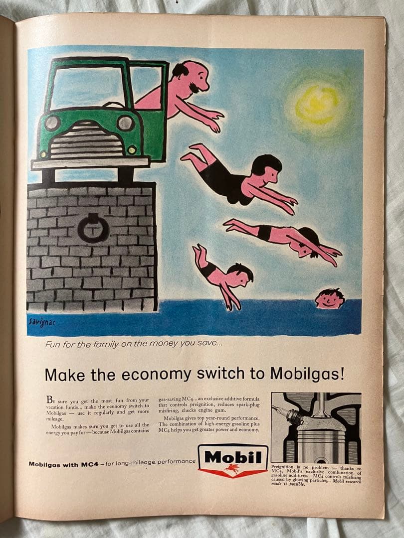 【超希少】サヴィニャック　Mobil ガソリン　オリジナル広告掲載雑誌LIFE