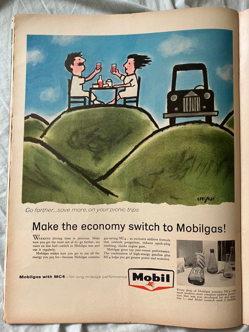 【超希少】サヴィニャック　Mobil ガソリン　オリジナル広告掲載雑誌LIFE