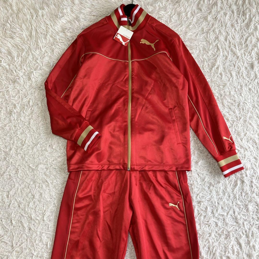 ◎新品タグ付き プーマ L レッド×ゴールド トラックジャケット パンツ