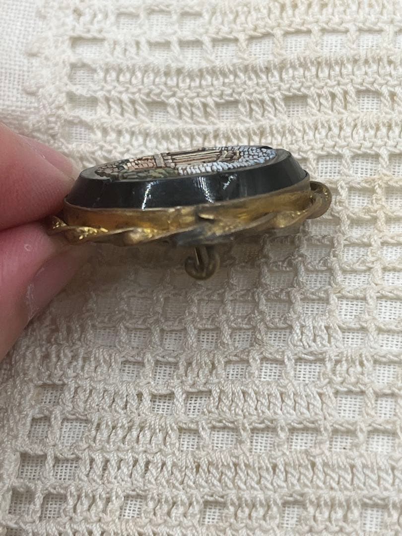 19世紀 イタリアアンティーク マイクロモザイク ブローチ