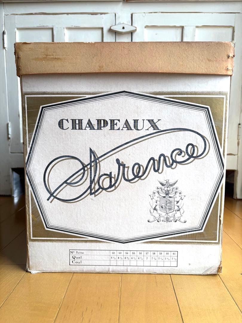 ♡ フランスアンティーク　ハットボックス　レアサイズ　レタリング　帽子ケース