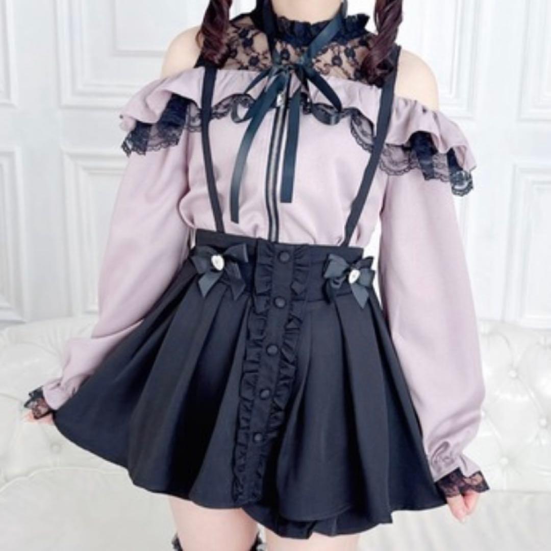 地雷 ノエミー フリル ブラウス マーズ スカパン 十字架 リボン セットアップ