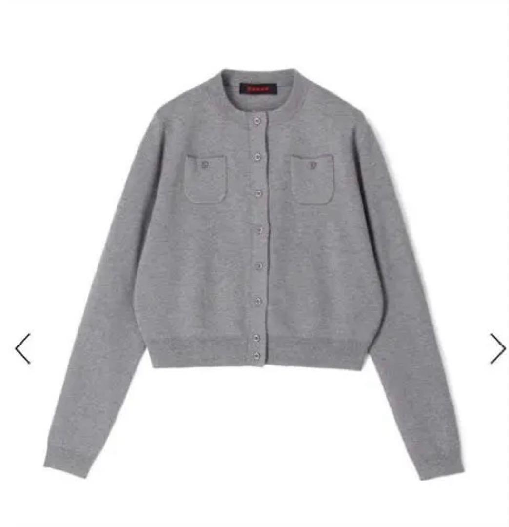 CABaN コットンカシミヤ クルーネックカーディガン　ライトグレー　XS