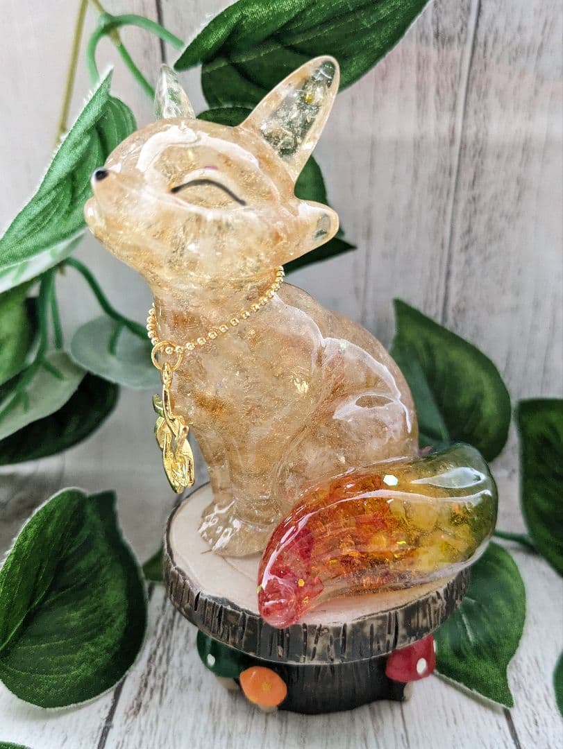 【つねりん】シトリンのビリケンさん形オルゴナイト☆他３点