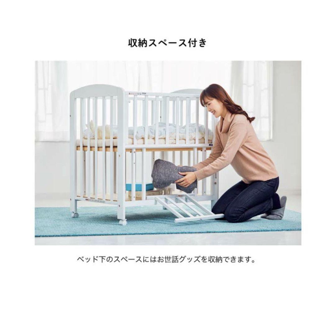 【送料無料】カトージ ベビーベッド ミニタチベッドナチュラル 説明書つき