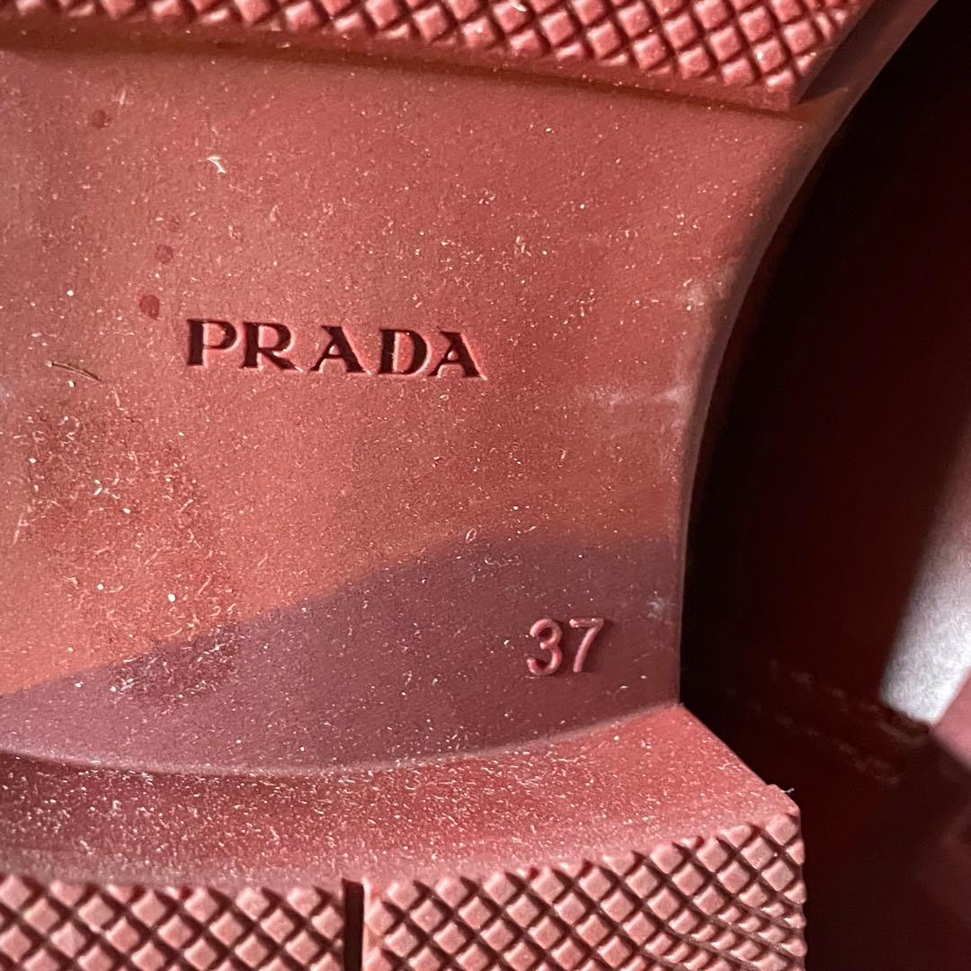 Prada プラダ　レインブーツ　バーガンディ ラバーブーツ