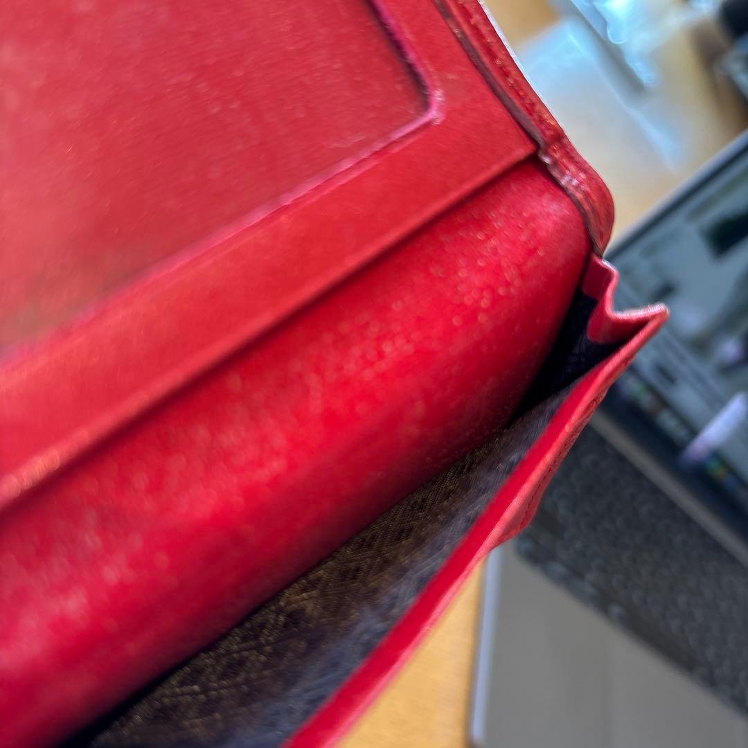 希少 LOUIS VUITTON 赤 レザー 名刺入れ 1980年代