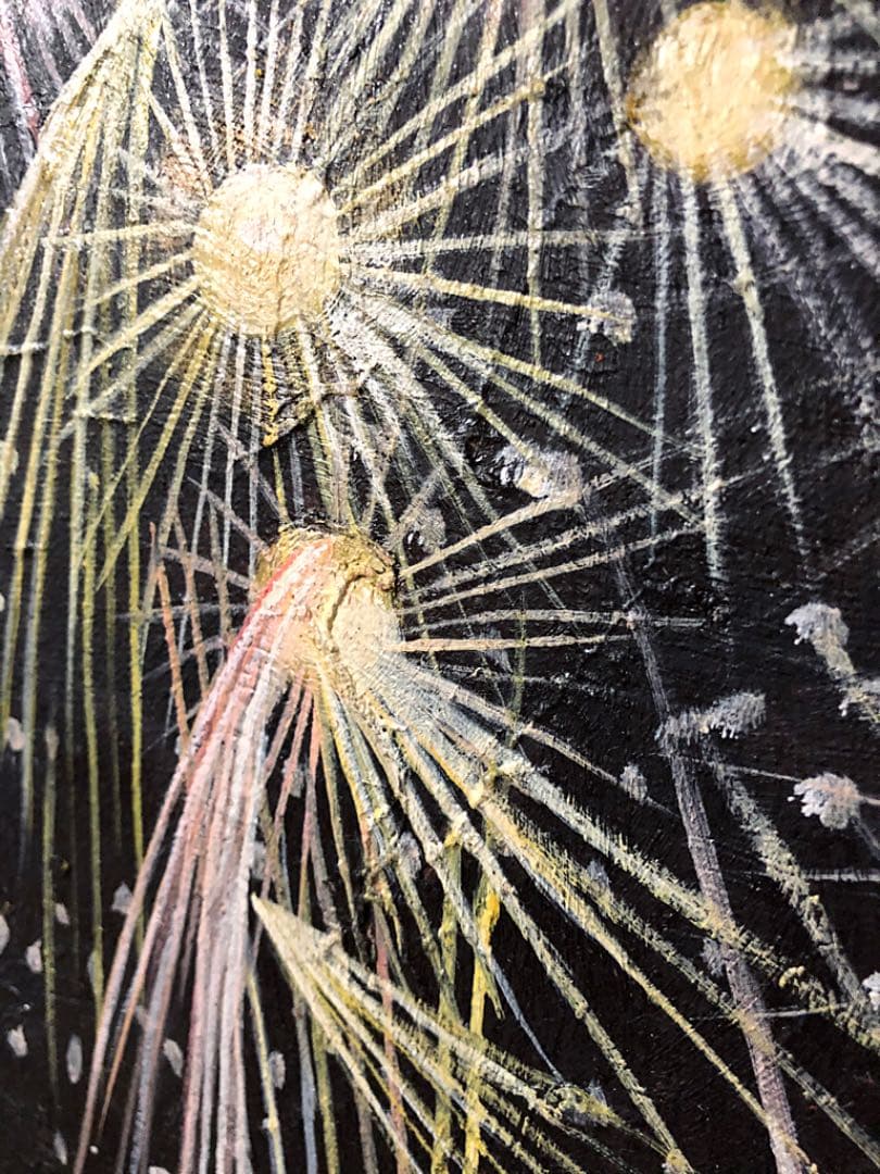 絵画 額装 花火 油彩画 F6 キャンパス 模写