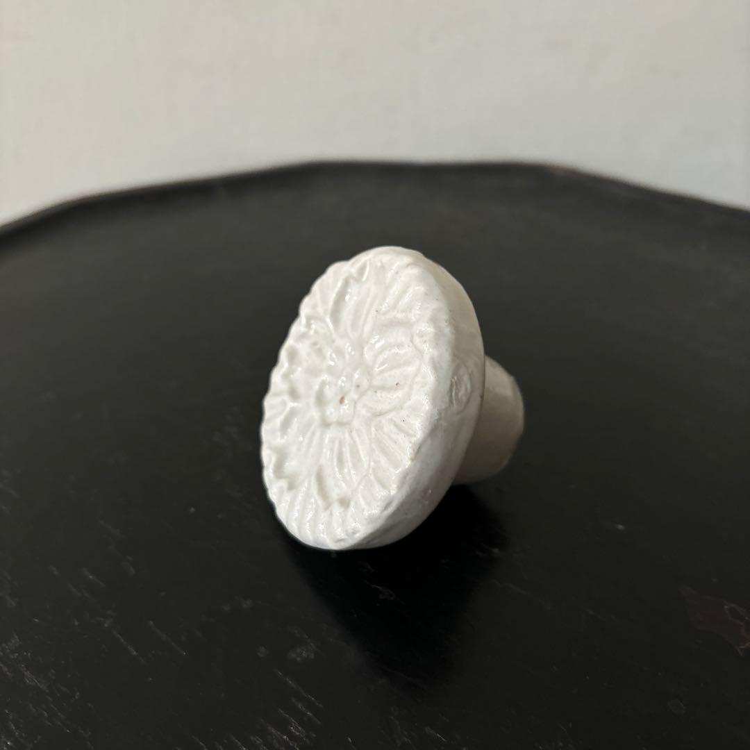 李朝餅型　⑤菓子型　白磁　堅手　韓国アンティーク　古道具　古民芸　古陶磁