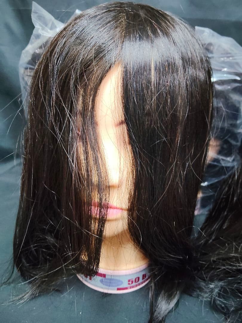 【7体セット】美容師国家試験 カットウィッグ 50B 人毛MIX