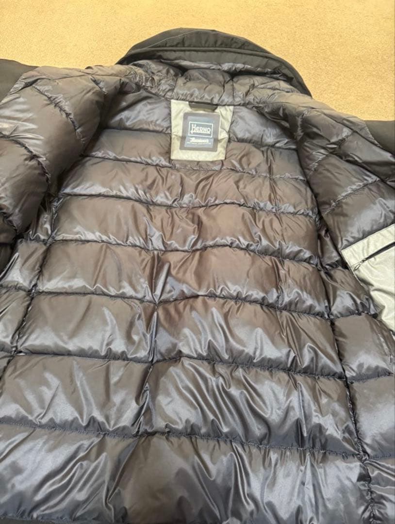 【美品】ヘルノ HERNO ラミナー ゴアテックス フード付きダウンコート50
