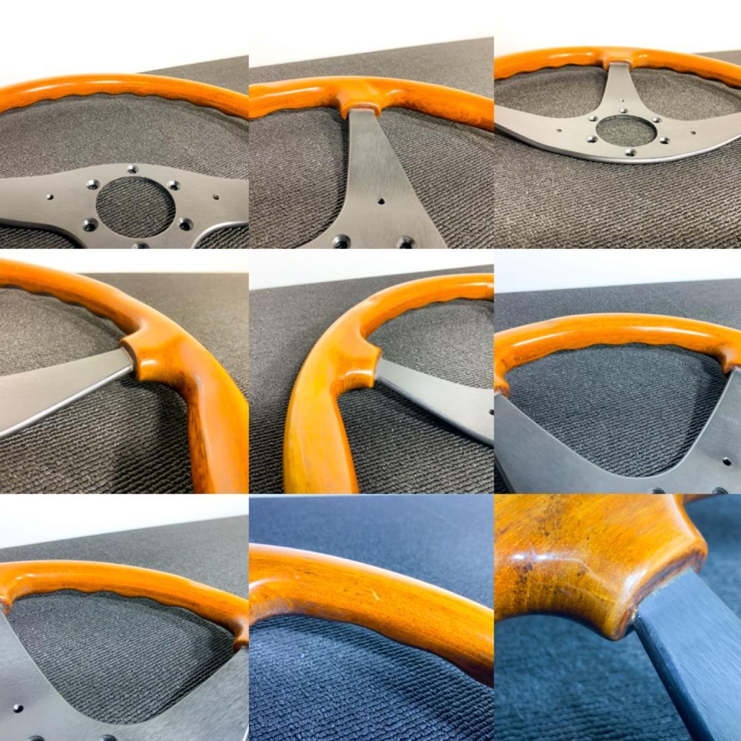 良品 モモ ウッドステアリング 36.5φ 94年製 ホーンボタン＆ネジ6本付き