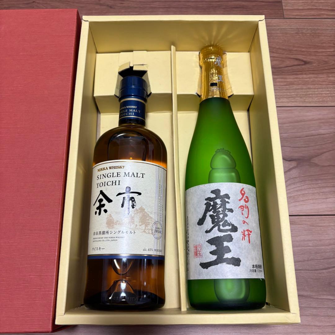 余市 シングルモルトウイスキー & 魔王 焼酎 セット