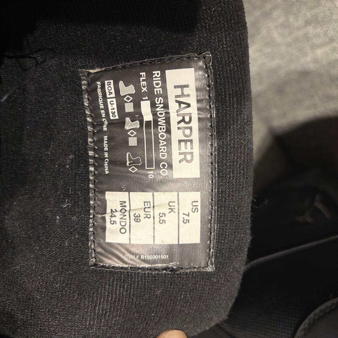 RIDE × HARPER スノーボードブーツ ブラック　24.5cm ライド