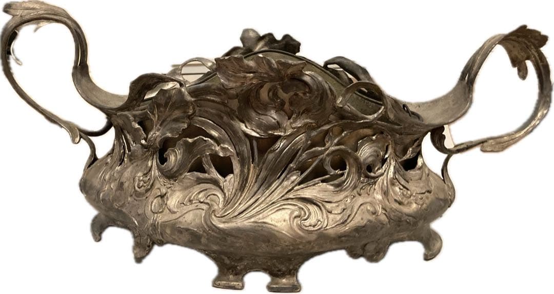 アールヌーボー　ピューター　ジャルディニエール