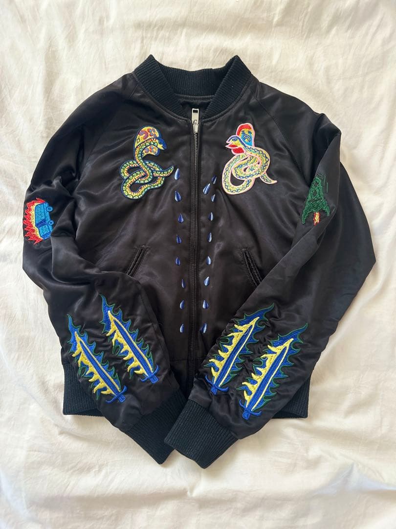 DIESEL 刺繍デザイン スカジャン 黒 リバーシブル