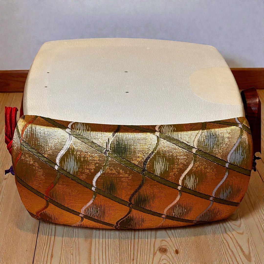 長唄三味線 中棹 硬木棹 木製糸巻・胴掛（五厘大） ハードケース付 現状品