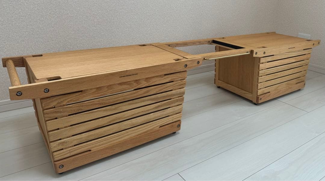 ikiki シェルフコンテナM ＋バーナーエクステンションテーブルオーク セット