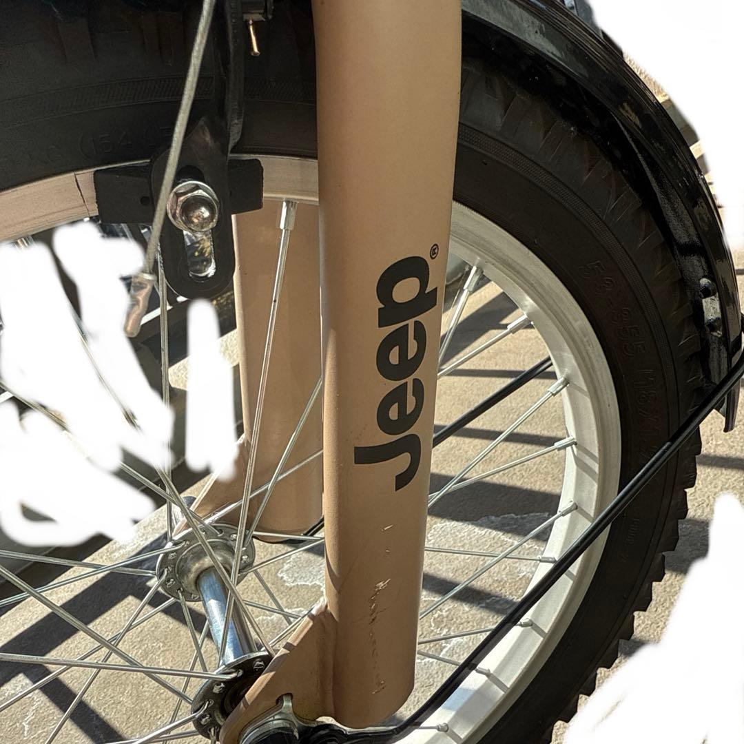 Jeep キッズ自転車 ベージュ 前面バスケット付き