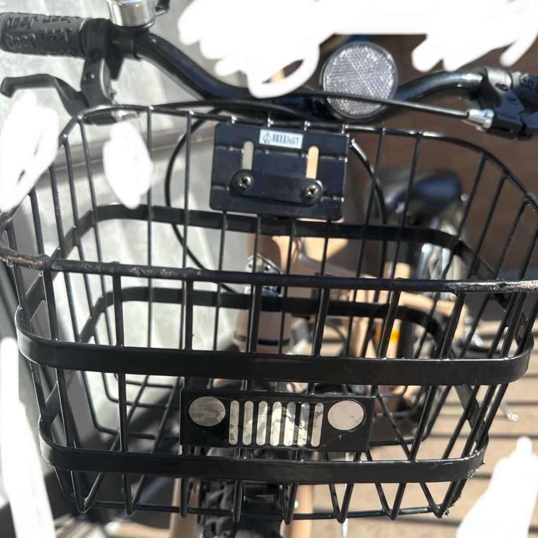 Jeep キッズ自転車 ベージュ 前面バスケット付き